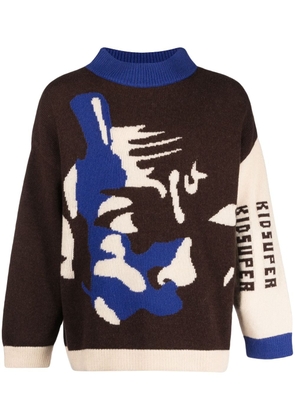 KidSuper Jazz Club intarsia-knit sweatshirt - Brown