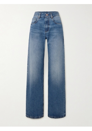 Brunello Cucinelli - Bead-embellished High-rise Wide-leg Jeans - Blue - IT38,IT40,IT42,IT44,IT46
