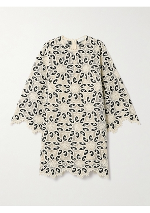 Zimmermann - Ottie Cotton-blend Guipure Lace Mini Dress - Cream - 00,0,1,2,3,4