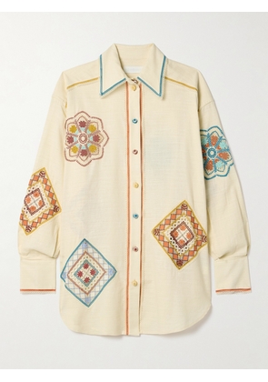 Zimmermann - Ottie Guipure Lace-trimmed Cotton Shirt - Cream - 00,0,1,2,3,4