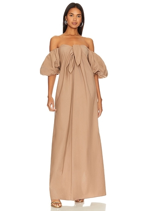 CAROLINE CONSTAS Reyna Dress in in Tan. Size S.