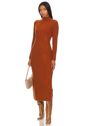Callahan Pia Long Sleeve Midi Dress in Brown. Size XS.