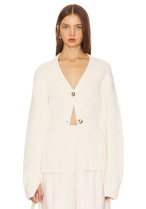 Helmut Lang Waisted Cardigan in Ivory. Size XS.