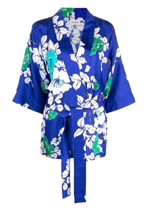 P.A.R.O.S.H. floral-print kimono jacket - Blue