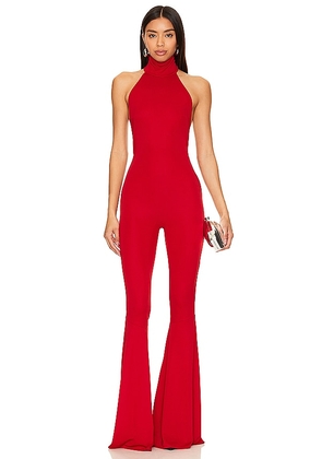 The Andamane Priscilla Flared Jumpsuit in Red. Size 40/S.
