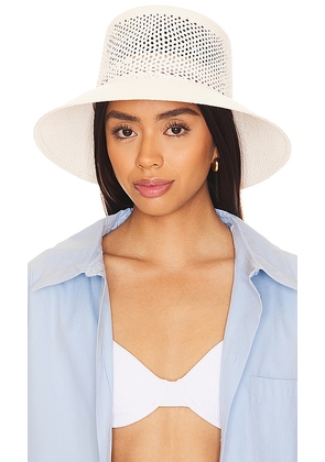 Brixton Lopez Panama Straw Bucket Hat in White. Size XS.