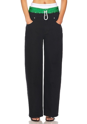 Alexander Wang Trilayer Baggy Pant in Black. Size 23, 26, 29.