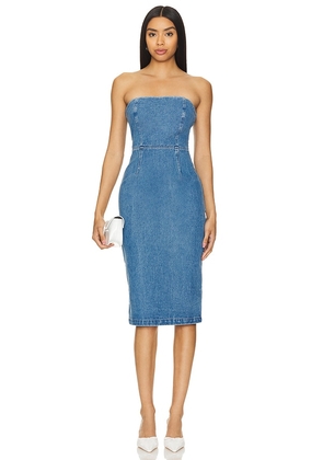 Bardot Vanda Midi Dress in Blue. Size 4, 6, 8.
