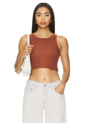 ALLSAINTS Rina Cropped Tank in Brown. Size 10, 12, 2, 4, 6, 8.