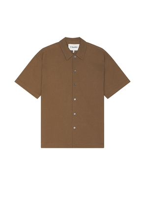 FRAME Waffle Textured Shirt in Beige. Size S, XL/1X.