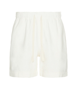 FRAME Textured Terry Short in Ivory. Size M, S, XL/1X.