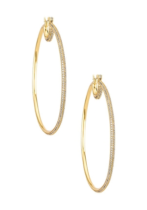 Luv AJ The Stardust Pave Hoops in Metallic Gold.