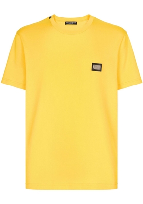 Dolce & Gabbana logo-plaque cotton T-shirt - Yellow