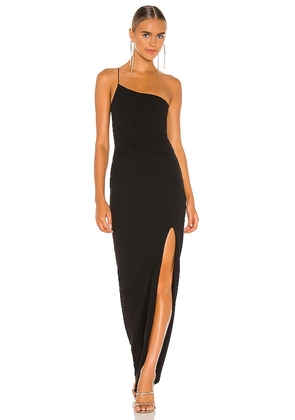 Nookie Lust One Shoulder Gown in Black. Size S, XL, XS.