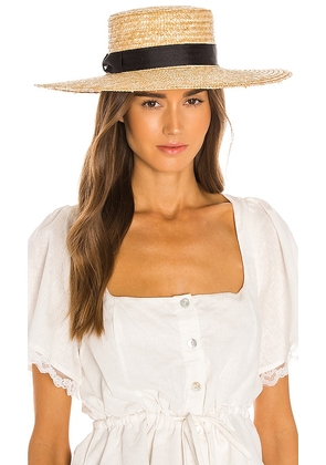 Lack of Color The Spencer Wide Brimmed Boater in Tan. Size S.