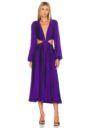 ROCOCO SAND Cassi Long Sleeve Midi Dress in Purple. Size S, XS.