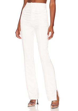 Lovers and Friends Troy Split Hem Pant in White. Size XL.