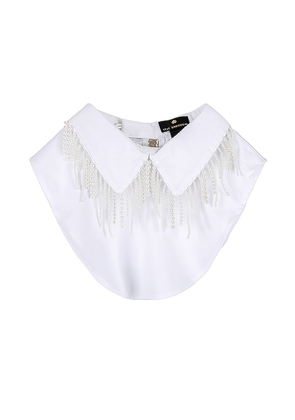 Lele Sadoughi Pearl Drip Collar in White.