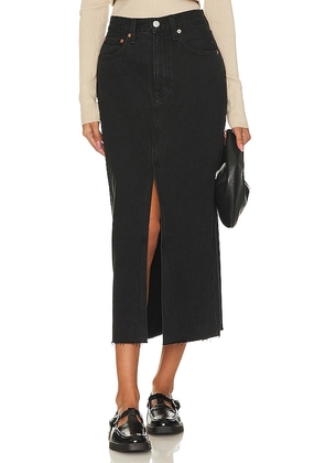 PISTOLA Alice Denim Midi Skirt in Black. Size 28.