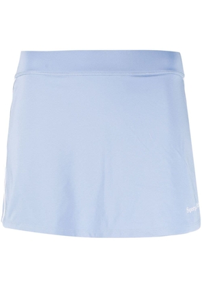 Sporty & Rich logo-print elasticated-waistband miniskirt - Blue