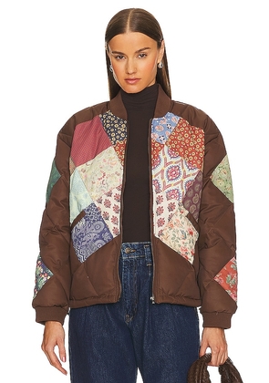 Found Quilt Patch Jacket in Brown. Size XS.