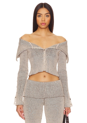 Jaded London Plated Popper Tribeca Sweater in Grey. Size M, S.