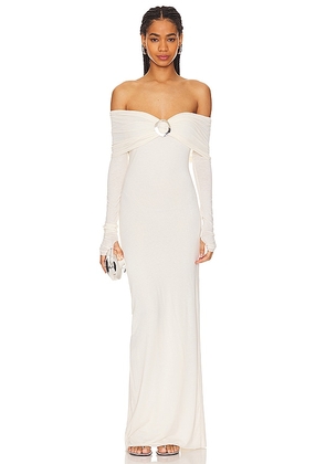 MANURI Amara Buckle Dress in White. Size S, XL, XS.