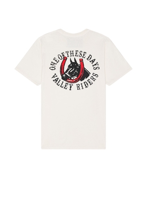 ONE OF THESE DAYS Valley Riders Tee in Cream. Size M, S, XL/1X.