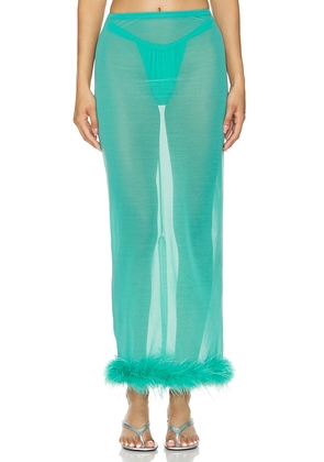 Lovers and Friends Aziza Sheer Skirt in Green. Size M, S, XL, XS, XXS.