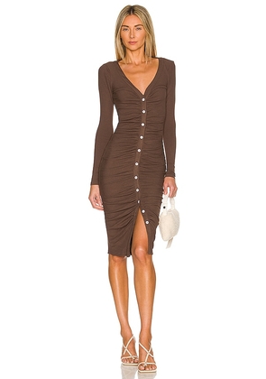 superdown Grace Button Front Dress in Brown. Size XXS.