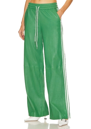 SPRWMN Baggy Athletic Sweatpants in Green. Size S.