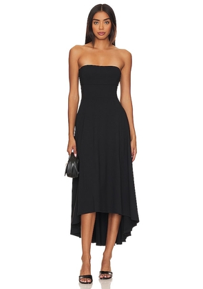 Susana Monaco Mesh Strapless Midi Dress in Black. Size S.