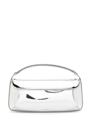 Courrèges logo-debossed mirror-effect tote bag - Silver