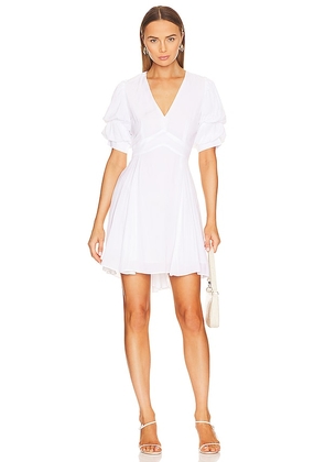 1. STATE Tiered Bubble Sleeve Dress in White. Size XS.