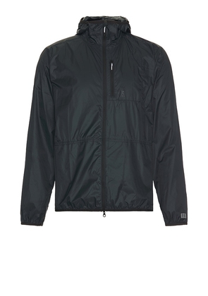 TOPO DESIGNS Global Ultralight Packable Jacket in Black. Size M, S, XL/1X.