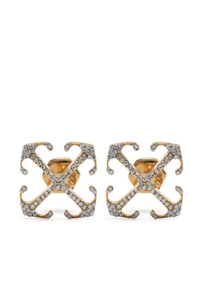 Off-White Mini Arrow crystal-embellished earrings - Gold