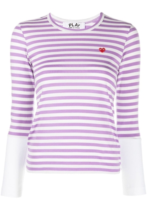 Comme Des Garçons Play heart-patch cotton T-shirt - Purple