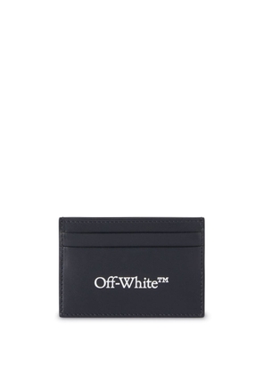 Off-White Bookish logo-print leather cardholder - Black