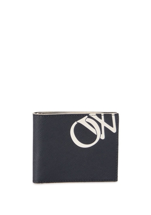 Off-White logo-print leather bi-fold wallet - Black