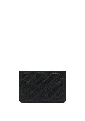 Off-White Diag-stripe leather cardholder - Black