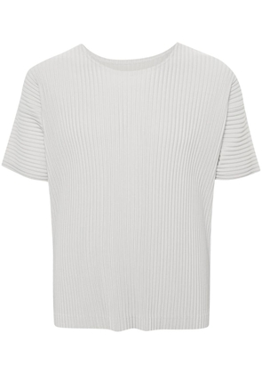 Homme Plissé Issey Miyake Basic plissé round-neck T-shirt - Grey