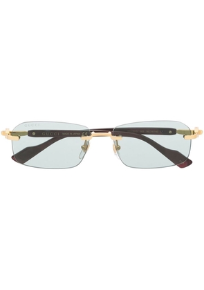 Gucci Eyewear rimless rectangle-frame sunglasses - Gold