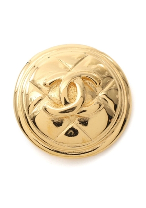CHANEL Pre-Owned 1986-1988 diamond-quilted CC brooch - Gold