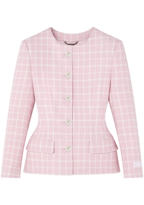 Versace check-print flared jacket - Pink