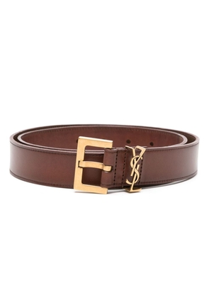 Saint Laurent Cassandre leather belt - Brown