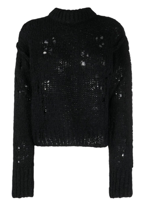 Thom Krom distressed-effect chunky-knit jumper - Black