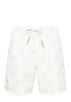 Eleventy palm-tree printed swim shorts - White
