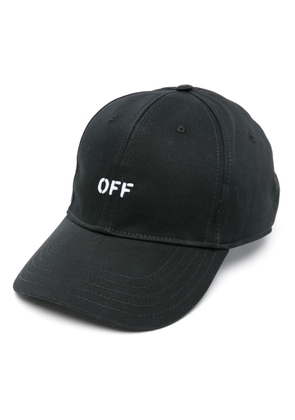 Off-White logo-embroidered cotton baseball cap - Black