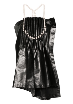 Junya Watanabe pearl-detail pleated blouse - Black