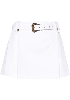 Versace Jeans Couture pleat-detail crepe mini skirt - White